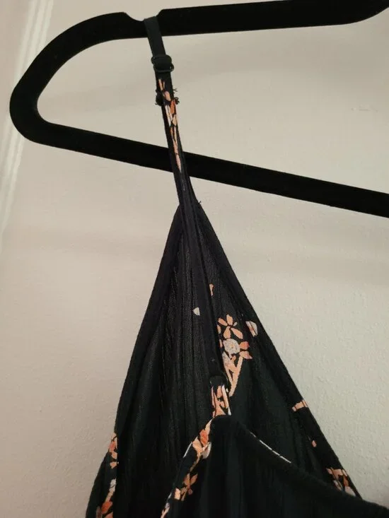 Billabong Sunbeams Floral Maxi Dress - Size Large - Black/Peach Bloom - Picture 6 of 8